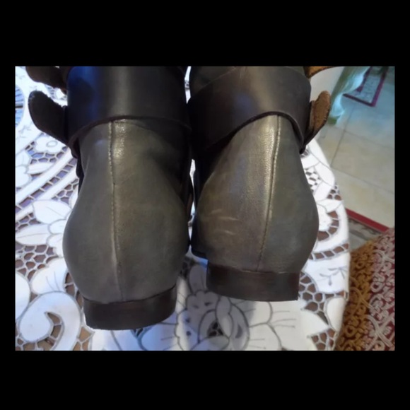 Chloe Gray Leather Ankle Boots Size 40 - Picture 5 of 9